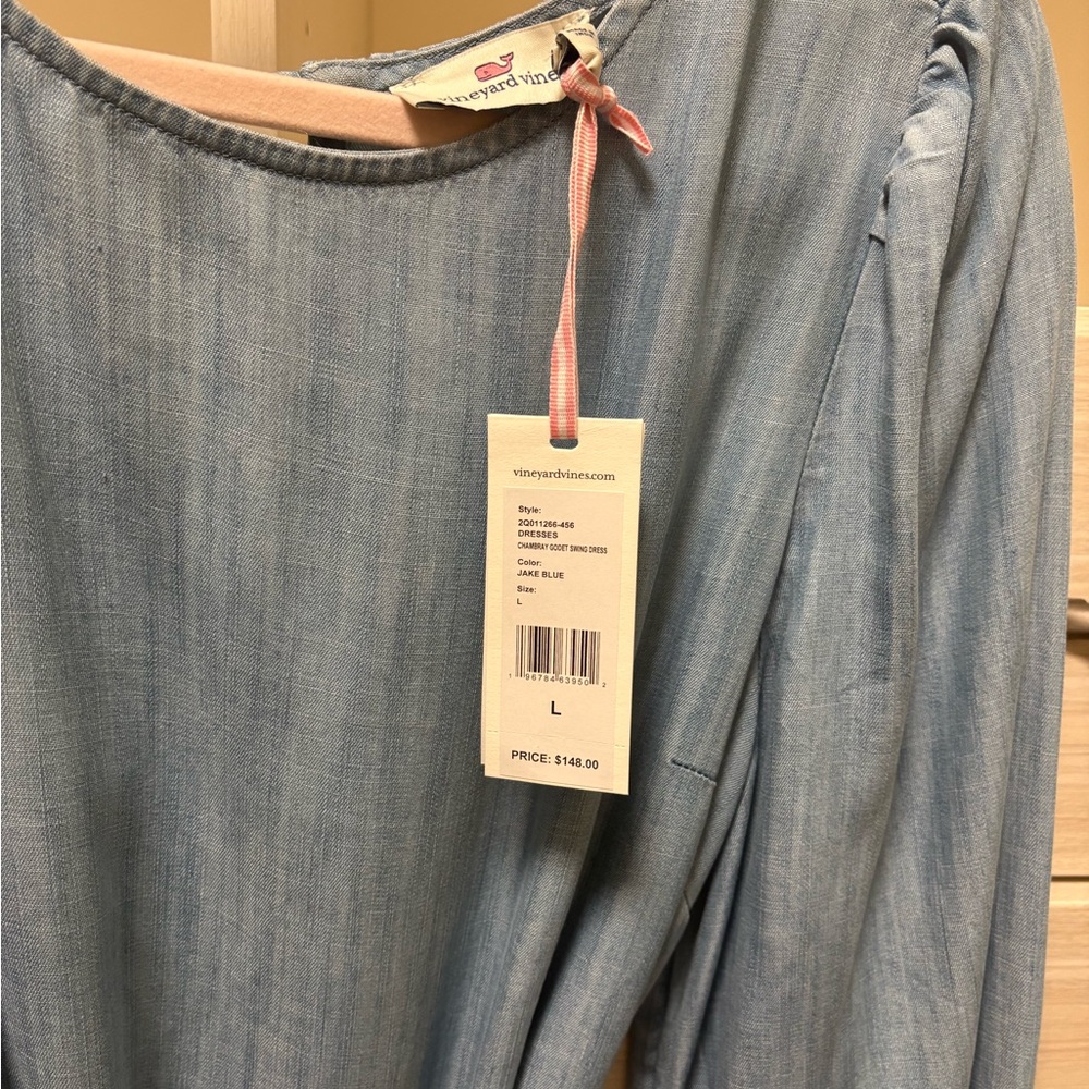 Vineyard Vines Light Blue Long Sleeve Dress - Picture 5 of 6